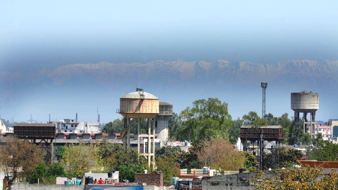 The Earth Is A Terrible Thing To Waste!, The Dhauladhar range of mountains is visible from the city due to a drop in pollution levels.