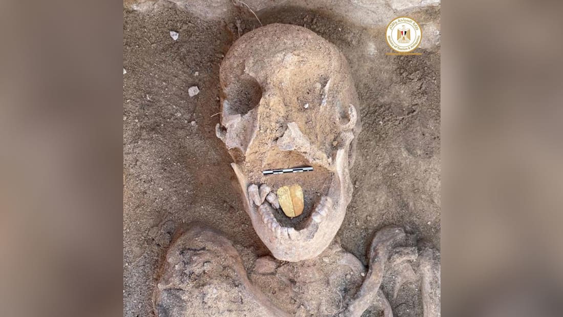 Mummies with golden tongues were discovered in Alexandria.