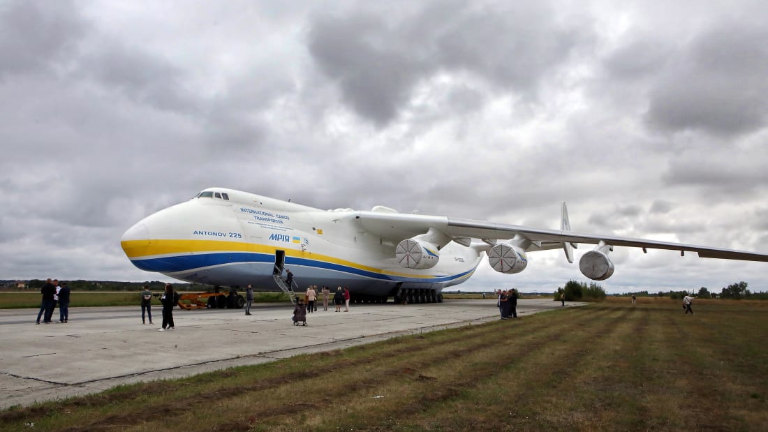 The Antonov An-225 at an aerodrome in northern Ukraine in August 2021.