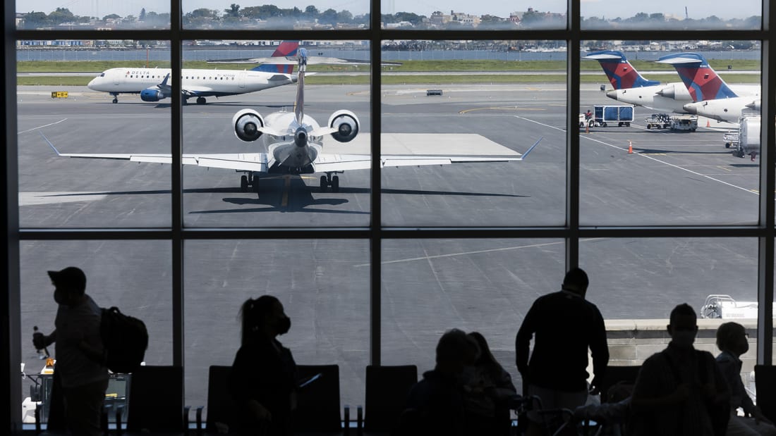 Planes on the tarmac at LaGuardia Airport in New York, on August 2, 2021. 