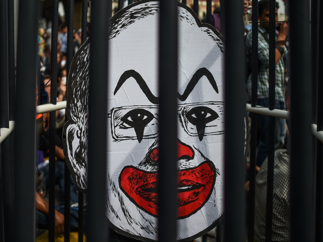 A caricature of Malaysian Prime Minister by artist Fahmi Reza. The artwork almost landed Fahmi in prison. 