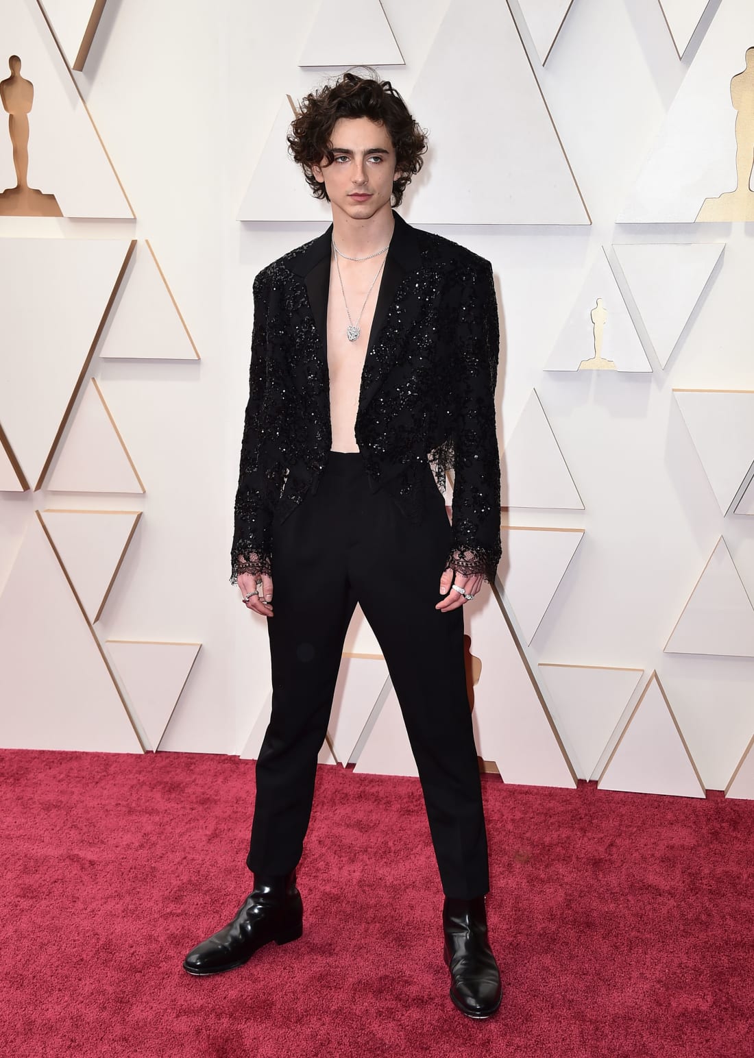 Louis Vuitton Embroidered Velvet Dress worn by Renate Reinsve on the Oscars  Red Carpet on March 27, 2022