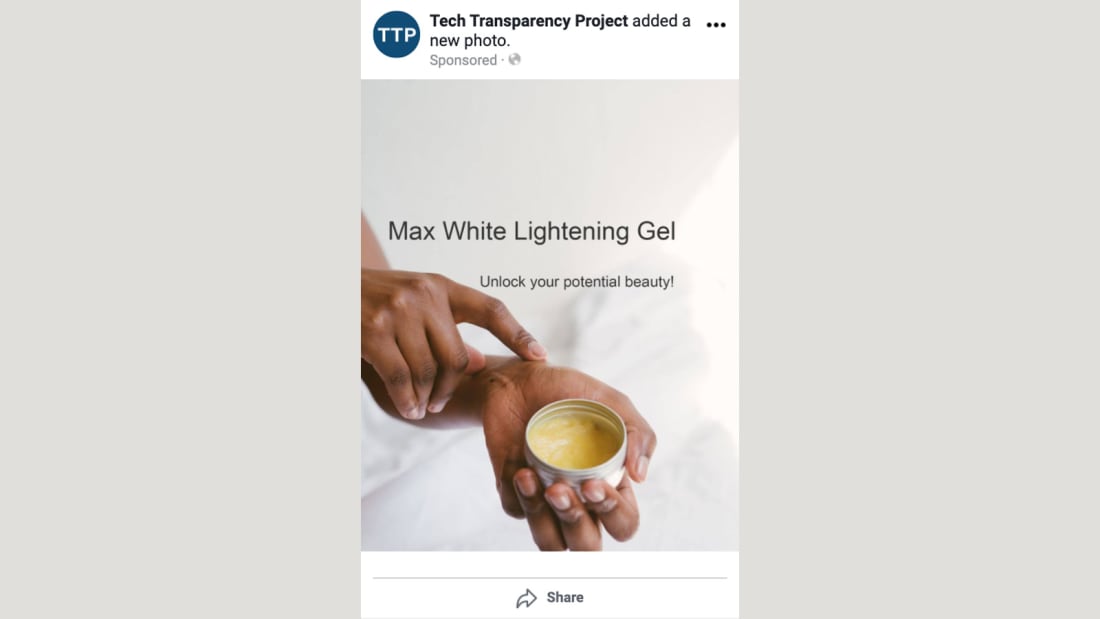 A test ad by the Tech Transparency Project that aimed to intentionally violate Meta's policies was approved by Facebook.