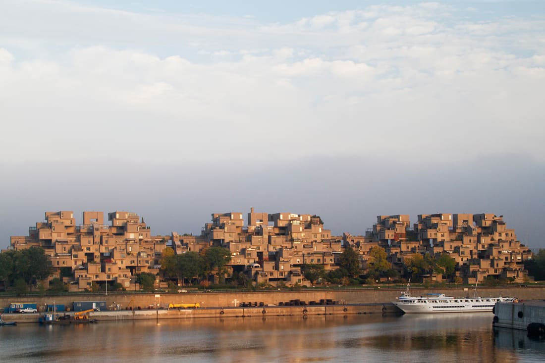 Habitat 67, made from clusters of prefabricated concrete units, was designed for the 1967 World's Fair in Montreal, Canada.