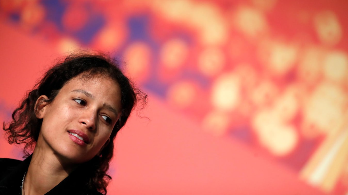 CANNES, FRANCE - MAY 17: Mati Diop attends the "Atlantics (Atlantique)" Press Conference during the 72nd annual Cannes Film Festival on May 17, 2019 in Cannes, France. (Photo by Ian Langsdon/EPA-EFE/Pool/Getty Images)