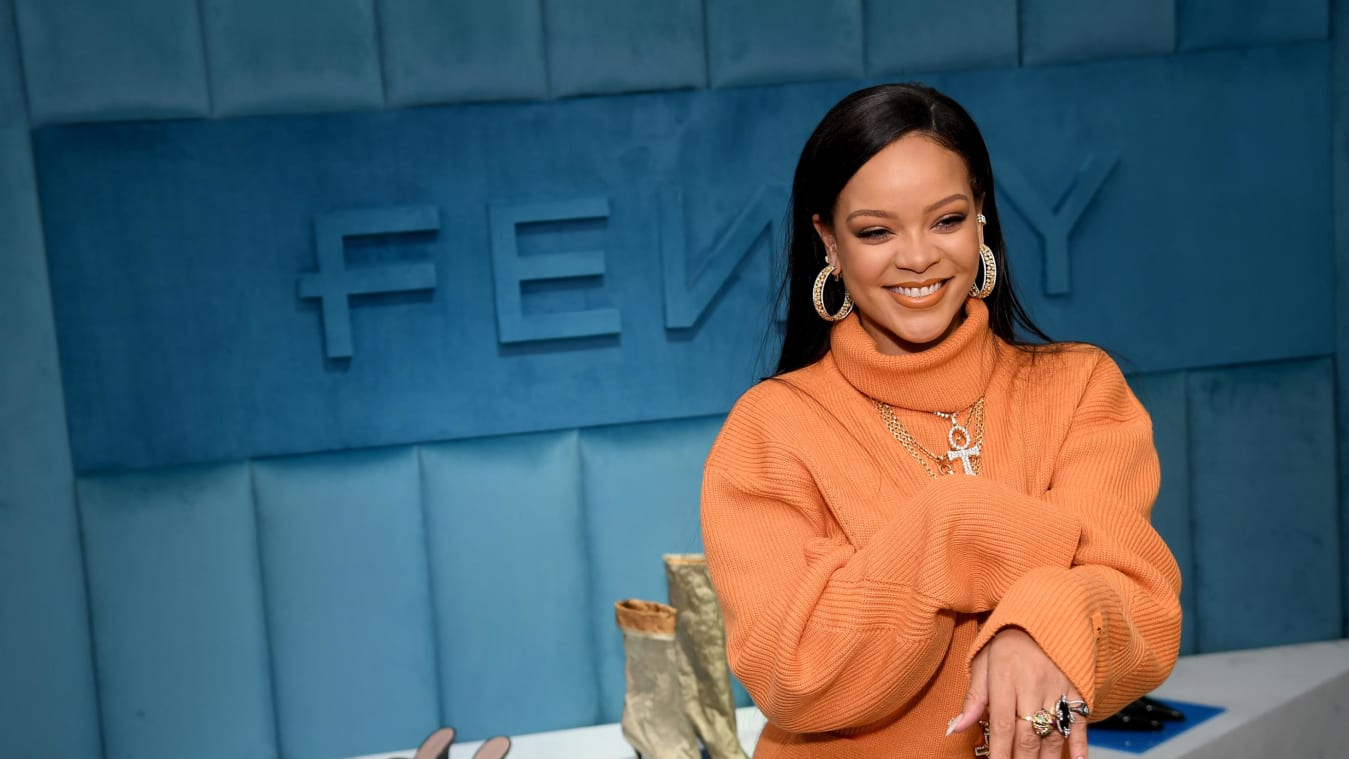 Rihanna at the launch of the new Fenty collection, Fenty 2-20, at Bergdorf Goodman in New York City. 