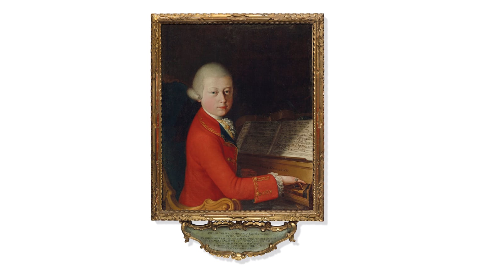 The painting, which shows 13-year-old Mozart playing a harpsichord, smashed auction estimates when it went under the hammer in Paris on Wednesday.