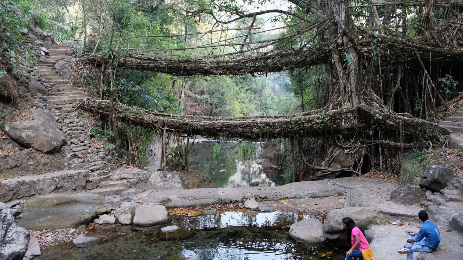 This two-tier bridge in Nongriat village is estimated to be 200 years old. 