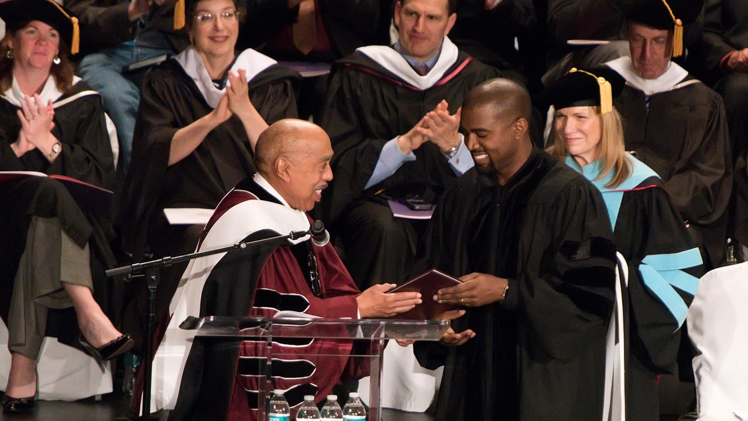 Kanye West was awarded an honorary doctorate by the School of the Art Institute of Chicago in May 2015 for his contribution to art and culture.