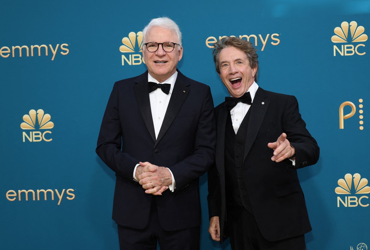 Steve Martin and Martin Short kept things classic in black-tie tuxedos. 