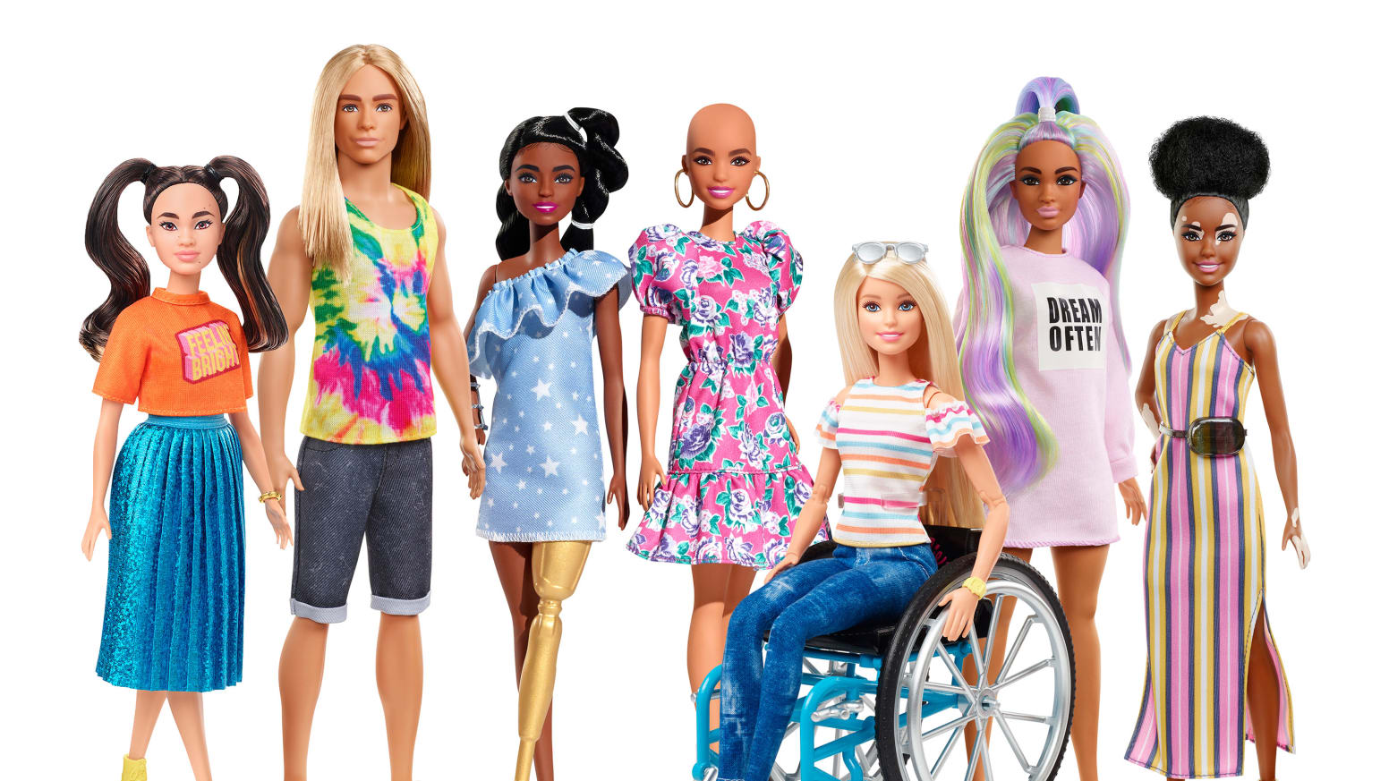 The new 2020 range of the Barbie Fashionistas line.