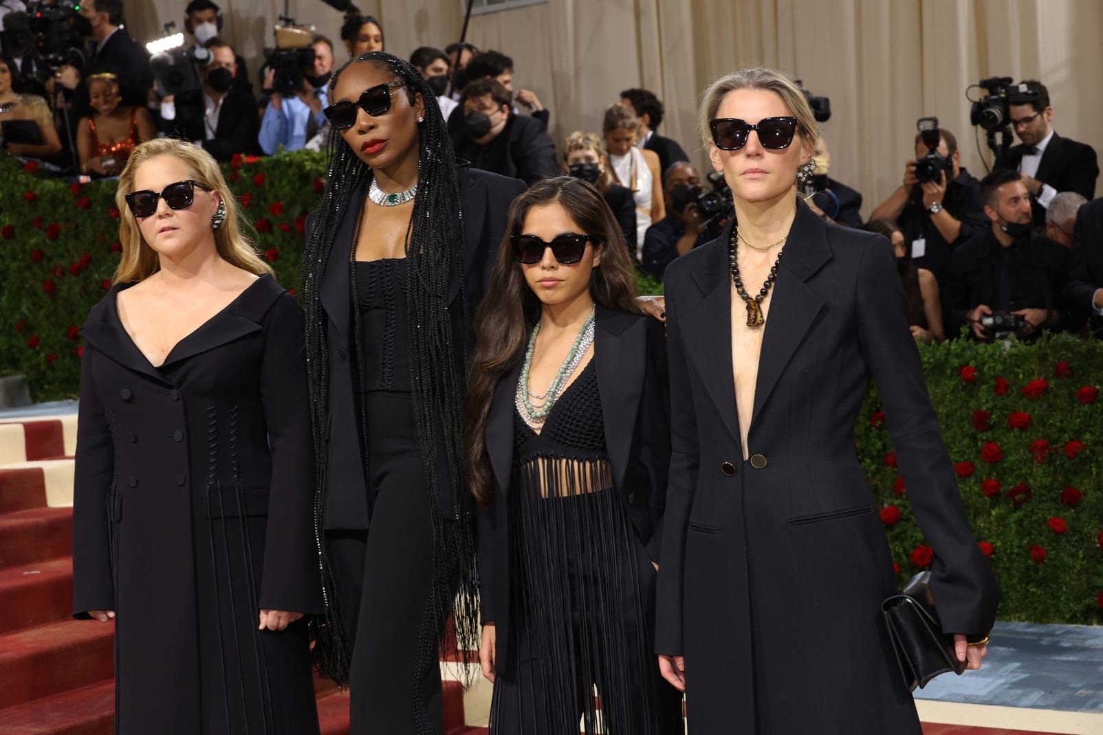 From left to right, Amy Schumer, Venus Williams, Xiye Bastida and Gabriela Hearst in Chloé. 