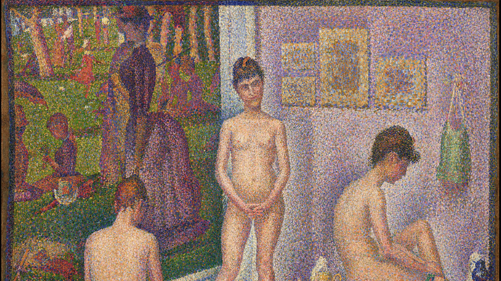 GEORGES SEURAT (1859-1891)
Les Poseuses, Ensemble (Petite version)
oil on canvas
15.1/2 x 19.3/4 in.(39.3 x 50 cm.)
Painted in 1888
Estimate on request, in excess of $100,000,000