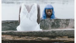 Mami Wata, Bleu De Nuit, Lusanga, Democratic Republic of Congo, 2018. This photo is a still from the shoot for "PEAU DE CHAGRIN X BLEU DE NUIT," a nine-minute music video shot with Belgian-Congolese rapper Baloji