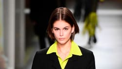 US model Kaia Gerber presents a creation for Bottega Veneta's' Women Fall - Winter 2020 fashion collection on February 22, 2020 in Milan. (Photo by Miguel MEDINA / AFP) (Photo by MIGUEL MEDINA/AFP via Getty Images)
