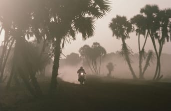 The Paris-Dakar rally was an off-road endurance event that saw motorists on quads, cars, bikes and trucks cross dunes, mud, rocks and camel grass, with some sections seeing them cover up to 800 - 900 kilometers (500 to 560 miles) per day.