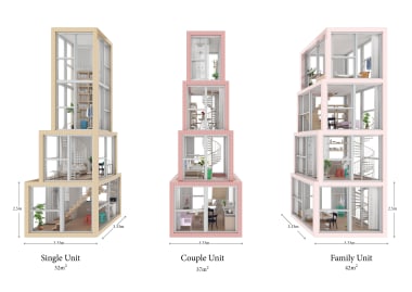 Image result for Vertical 3 floor apartment