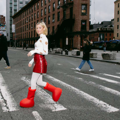 MSCHF Big Red Boots: With these absurd shoes, fashion is entering its silly  era - CNN Style
