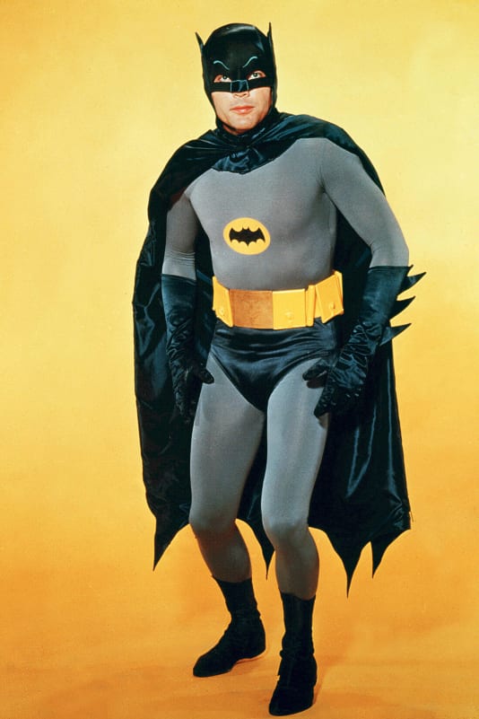 Taking inspiration from Adam West's costume in the "Batman" television series (1966-1968). 