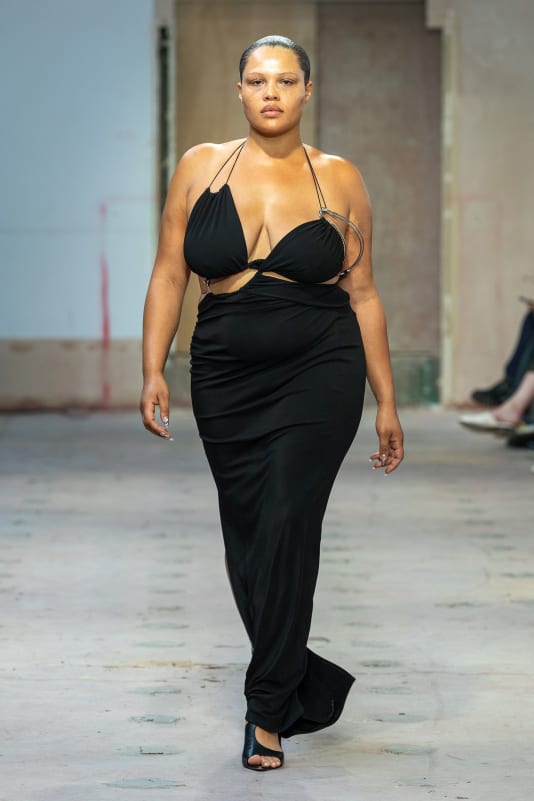 Designer Karoline Vitto's collection focused on "the female form" with cut-outs and curvy lines.