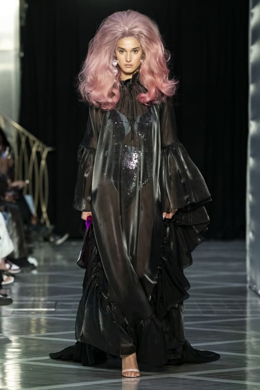 Halpern also became the latest designer to embrace Barbiecore with an immersive runway collaboration. 