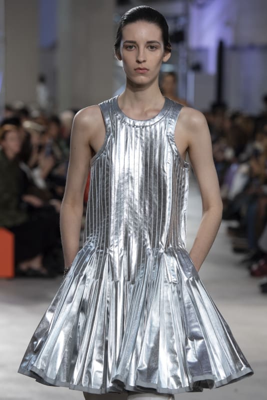 Pleats were a pillar of Sacai's Spring-Summer 2023 collection.