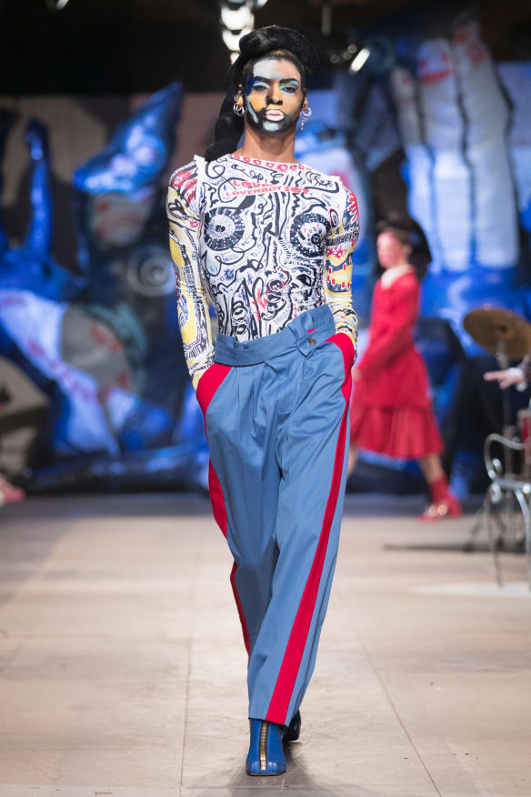 Charles Jeffrey's LOVERBOY at London Fashion Week Men's in January 2018. 