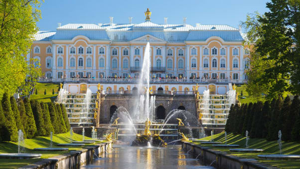 Pertergof Palace is home to this large fountain ensemble.