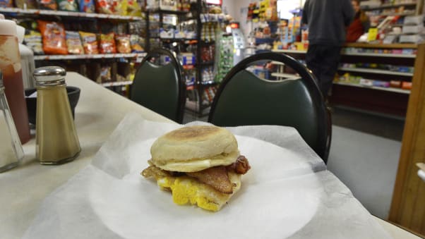 The bodega bacon, egg and cheese is a solid NYC breakfast any day of the week but is especially delicious the morning after a big night out.