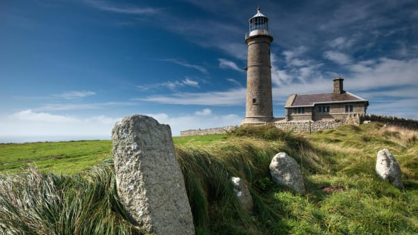 Lundy Island, a National Trust property in the Bristol Channel, where convicts were used as unpaid slave labor.