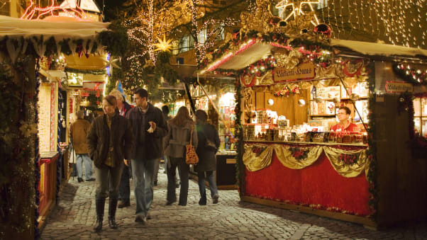 Basel Christmas Market consists of nearly 200 wooden stalls selling Christmas spices, decorations and candles.