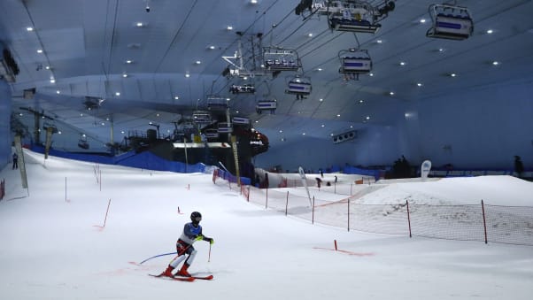 A skier competes during DXB Snow Week at Ski Dubai last year.