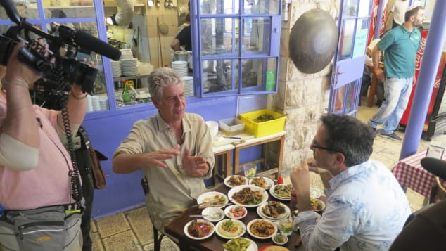 Tony and Chef Yotam Ottolenghi enjoy a meal at Azura in Jerusalem.
