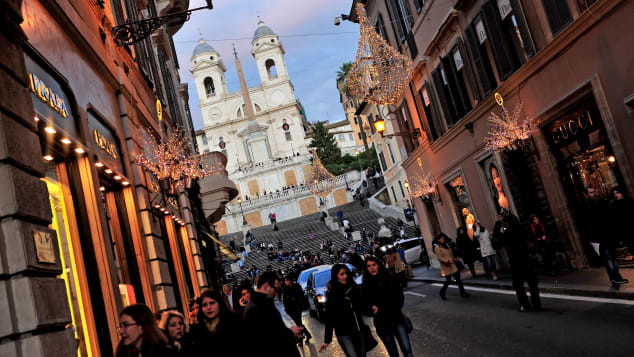 It's not all coffee in Rome -- at night it's time for a passegiata (stroll).