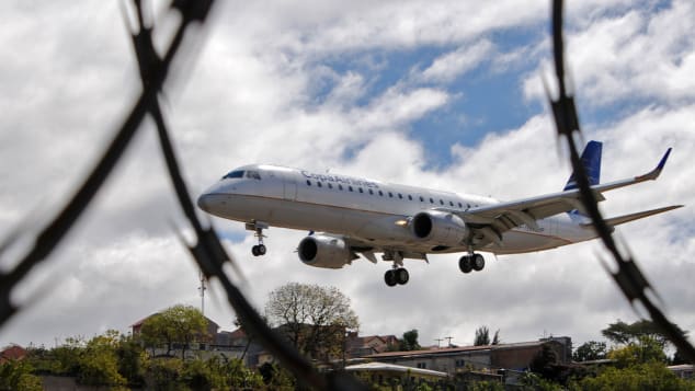  Copa Airlines aircraft lands at Toncontin International Airport, in Tegucigalpa, on January 18, 2014. Honduras' Congress has passed a law authorizing the air force to shoot down unidentified planes suspected of carrying drugs over the Central American country, legislators said. AFP PHOTO / Orlando SIERRA (Photo credit should read ORLANDO SIERRA/AFP/Getty Images)