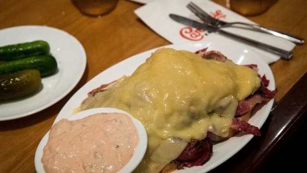 Corned beef, swiss cheese, sauerkraut and Russian dressing -- the ultimate combination for the Reuben sandwich.