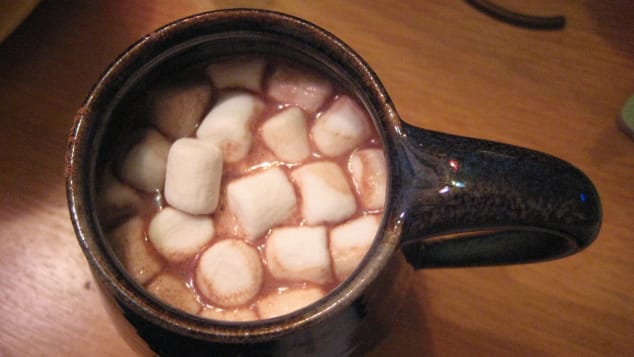 Cosy up with hot chocolate and marshmallows.