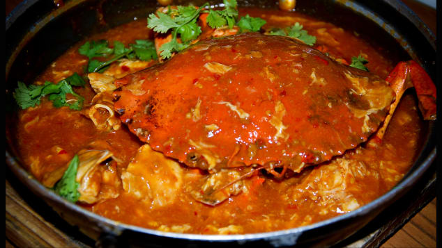 Singaporeans drench crab in a spicy tomato gravy. 