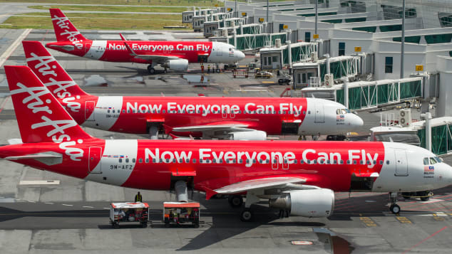 Low-cost air travel is provided by AirAsia.