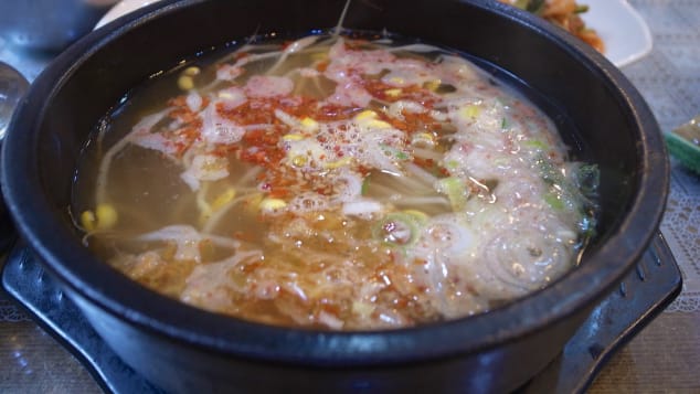 Jeonju city is known for its kongnamul gukbap -- a bean sprout soup. 