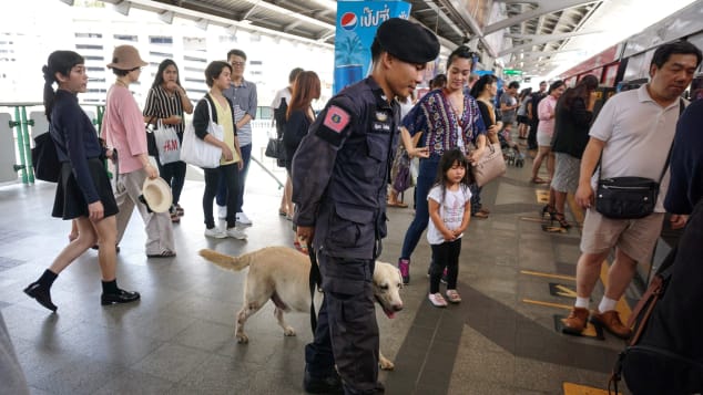 Thai policeman won't pass up on a chance to pounce on drug smugglers.