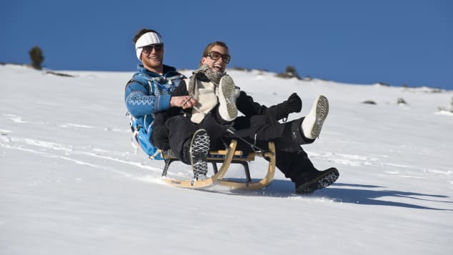 Guests can go sledding on their own or take part in weekly tours. 