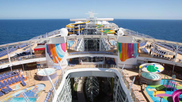 Symphony of the Seas  - Aerial view of deck