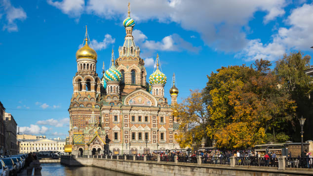 The Church of the Savior on Spilled Blood is one of the main sights of St. Petersburg, Russia
