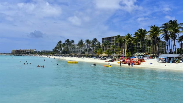 A beach in Oranjestad, Aruba on August 27, 2013. AFP PHOTO / Luis Acosta (Photo credit should read LUIS ACOSTA/AFP/Getty Images)