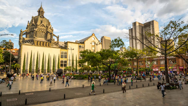 Downtown Medellin is a great place to take a stroll and soak up urban Colombian atmosphere.