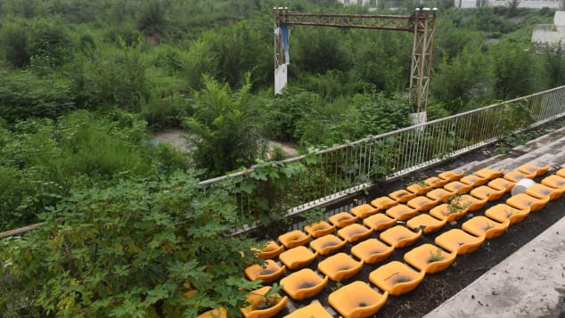 The BMX track used for the 2008 Beijing Olympic Games is now abandoned.