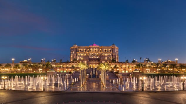 The Emirates Palace stretches more than one kilometer from east to west.