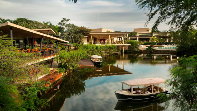 Rosewood Mayakoba and the other resorts are connected by a network of canals and lagoons.