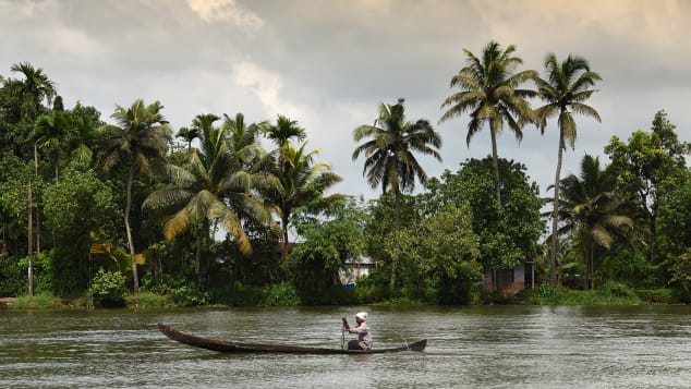 The backwaters of Kerala are an idyllic place to stay on a houseboat.